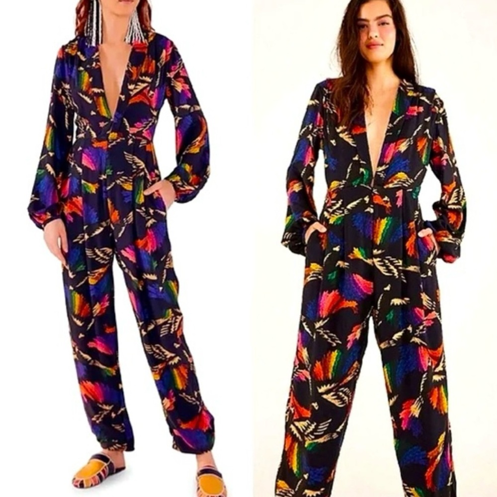 Farm Rio Black Macaw Flight Jumpsuit